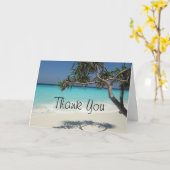 Carte Belle plage tropicale Ocean Paradise Merci (Fleur jaune)