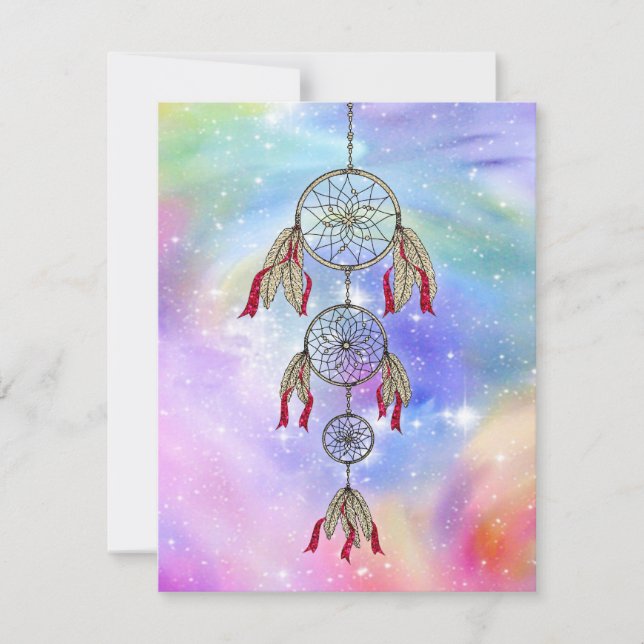 Carte Belle plumes fantaisie fantaisie tendance (Devant)