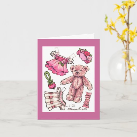 Carte Belle poupée en papier d'anniversaire (Fleur jaune)