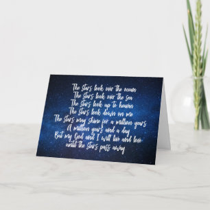 Carte Belle prière chrétienne Stars Poem Night Sky