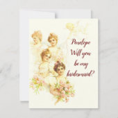 Carte Belle proposition Vintage de Bridesmaid (Devant)