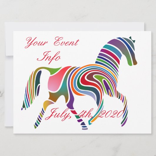 Carte Belle Rainbow Color Horse Thunder_Cove (Devant)