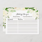 Carte Belle recette florale blanche (Devant / Derrière)