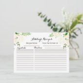 Carte Belle recette florale blanche (Debout devant)