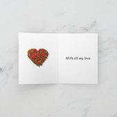 Carte Belle Red Roses Coeur Design (Intérieur)