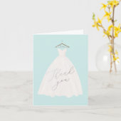Carte Belle robe mariage nuptiale merci (Fleur jaune)