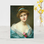 Carte Belle robe vintage Lady Green (Fleur jaune)