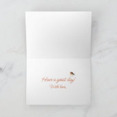 Carte Belle Robin Orange - Simple Anniversaire Élégant (Intérieur)