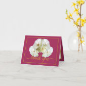 Carte Belle Rose blanche Couleur fond Merci chic (Fleur jaune)