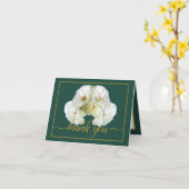 Carte Belle Rose blanche Couleur fond Merci chic (Fleur jaune)