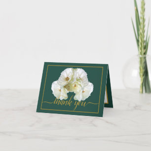 Carte Belle Rose blanche Couleur fond Merci chic