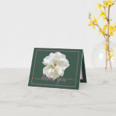 Carte Belle Rose blanche Couleur fond Merci chic (Fleur jaune)