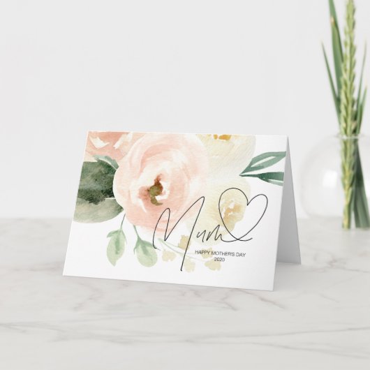 Carte Belle rose Floral Coeur de la Fête des Mères Keeps (Devant)