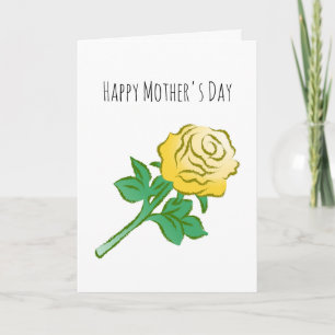 Carte Belle Rose Jaune