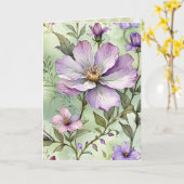 Carte Belle Rose Lavande (Fleur jaune)