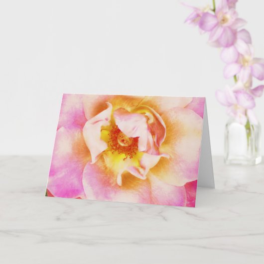 Carte Belle Rose Rose Flower Close Up Art Note Card (Orchidée)