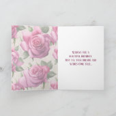 Carte Belle rose Roses Aimer Floral Joyeux Anniversaire (Intérieur)
