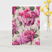 Carte Belle rose Roses Aimer Floral Joyeux Anniversaire (Fleur jaune)
