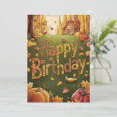 Carte Belle Saison Mystique Automne automne Happy Annive (Debout devant)