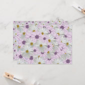 Carte Belle salutation florale rose et blanc (Devant/Arrière en situation)