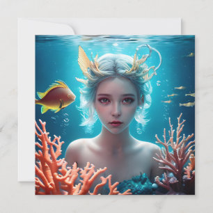 Carte Belle Sirène Sous L'Eau