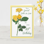 Carte Belle-soeur 85e Rose d'anniversaire (Fleur jaune)