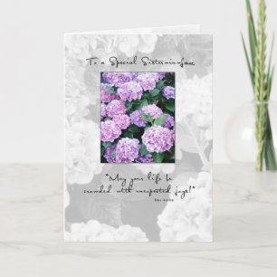Carte Belle-soeur, Anniversaire Hydrangea