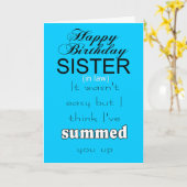 Carte belle soeur en droit (Fleur jaune)