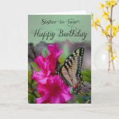 Carte Belle-soeur / Joyeux anniversaire - Papillon (Fleur jaune)