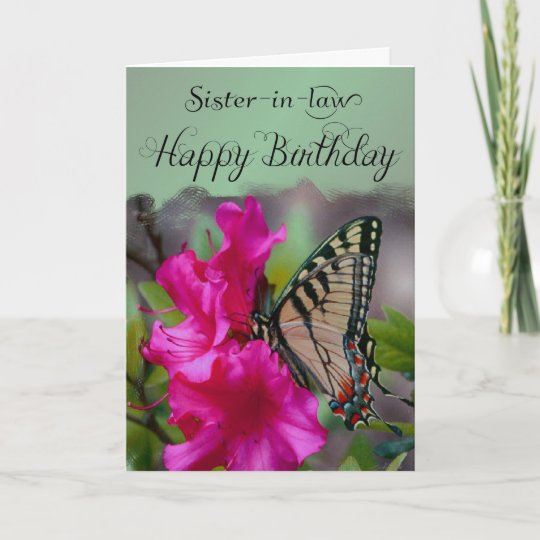 Carte Belle Soeur Joyeux Anniversaire Papillon Zazzle Be