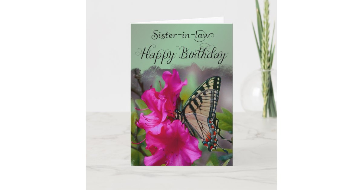 Carte Belle Soeur Joyeux Anniversaire Papillon Zazzle Be