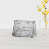 Carte Belle Sympathie florale d'argent (Fleur jaune)