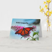 Carte Belle Sympathie photo de papillon Monarque (Fleur jaune)