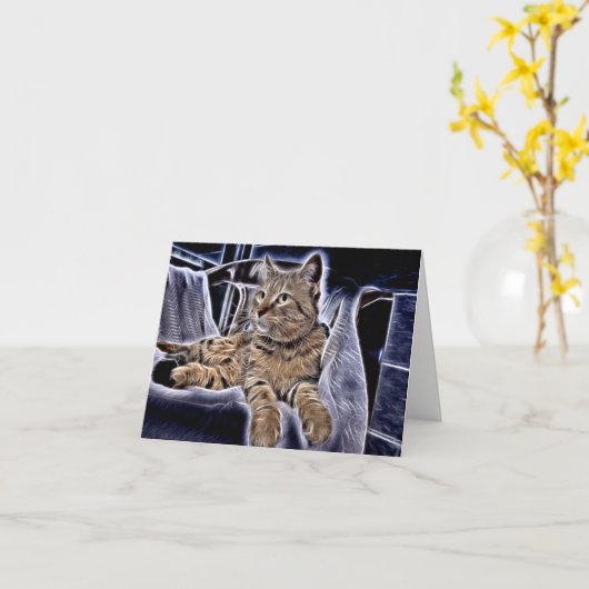 Carte Belle Tabby (Fleur jaune)