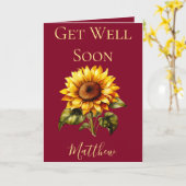 Carte Belle Tournesol Se Bien Bientôt (Fleur jaune)