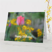 Carte Belle Tulipe d'hiver rose (Fleur jaune)