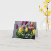 Carte Belle Tulipes Fleur Joyeux Anniversaire (Fleur jaune)