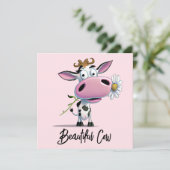 Carte Belle Vache À Fleur (Debout devant)
