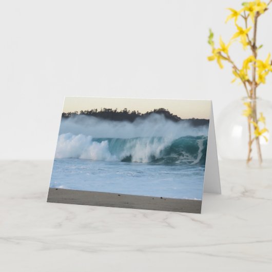 Carte Belle vague enveloppée d'embruns (Fleur jaune)