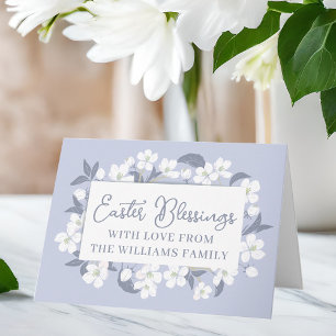 Carte Belles bénédictions de Pâques florales violettes p