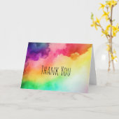 Carte Belles couleurs arc-en-ciel Résumé Design Merci (Fleur jaune)