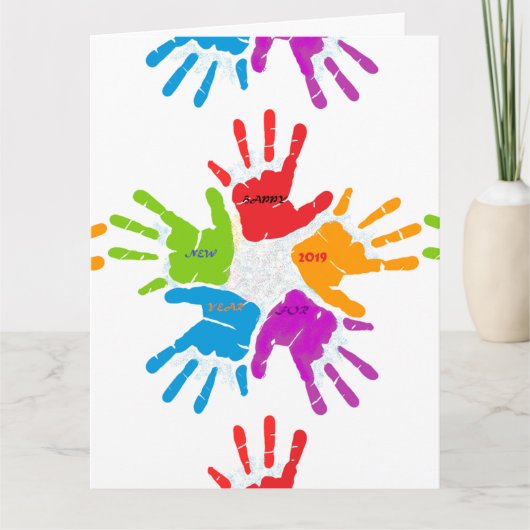Carte Belles couleurs pour la plus belle année (Devant)