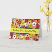 Carte Belles fleurs d'anniversaire, front personnalisé (Fleur jaune)