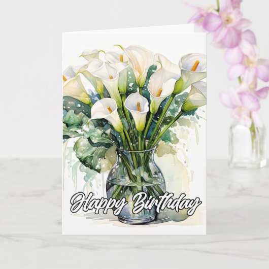 Carte Belles fleurs de lys calla (Orchidée)