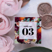 Carte Belles fleurs d'été Mariage Table No.