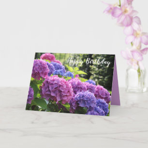 Carte Belles fleurs d'Hydrangée rose et bleu
