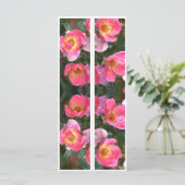Carte Belles Fleurs Roses Deux Signets (Debout devant)