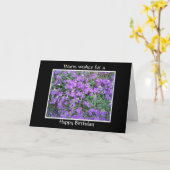Carte Belles fleurs violettes (Fleur jaune)