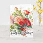 Carte Belles Roses rouges Vintages (Fleur jaune)