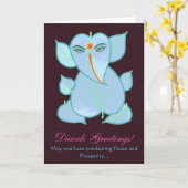 Carte Belles salutations traditionnelles Diwali (Fleur jaune)